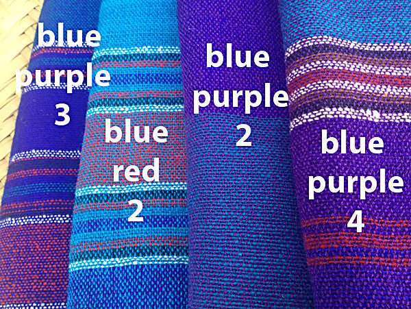 Handwoven wool shawl scarf blues
