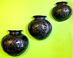 Handmade Black Pottery Half Jar made in Oaxaca Sizes