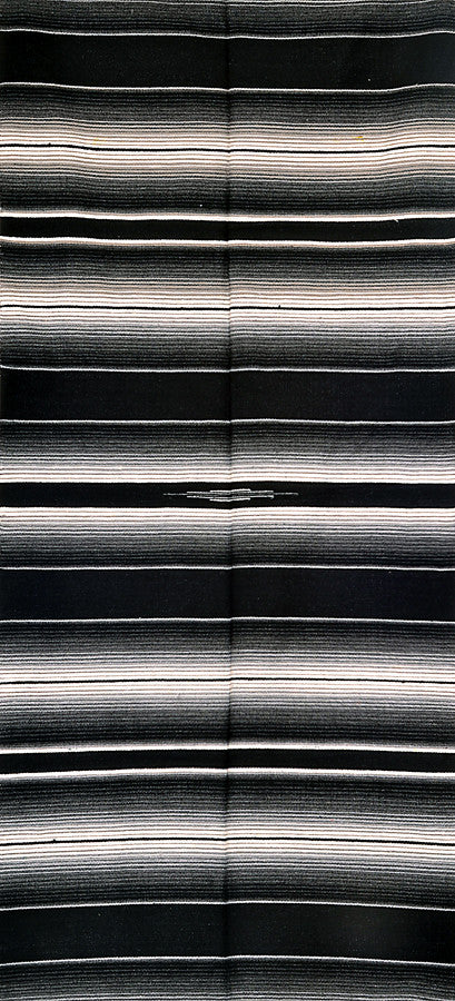 sarape saltillo Mexican striped blanket sombra black white