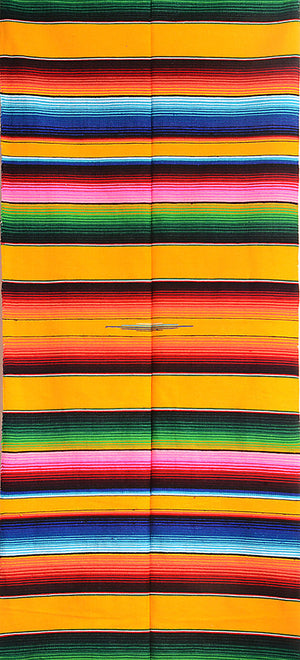 sarape saltillo Mexican striped blanket traditional yellow