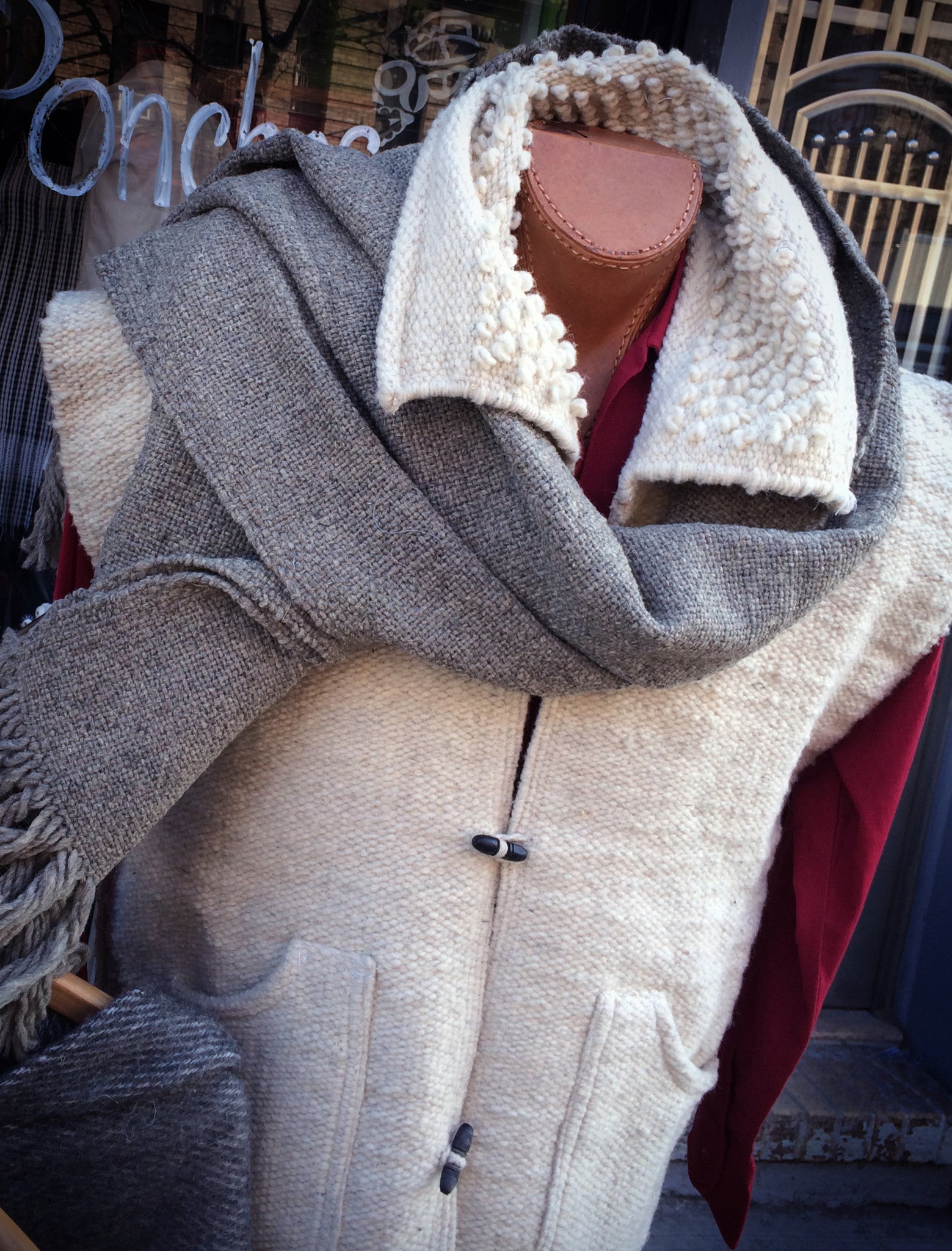 Handmade wool vest natural color smooth texture