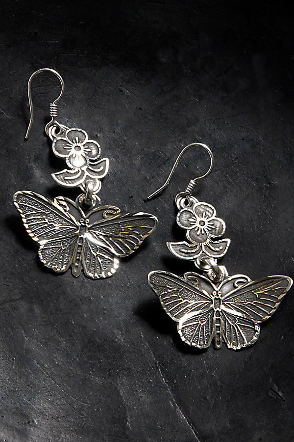 Butterfly Earrings .950 Silver from Taxco, Collection Zeferina Silvas