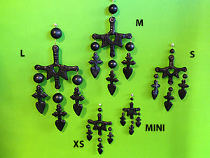Handmade Black Pottery Cross made in Oaxaca Sizes