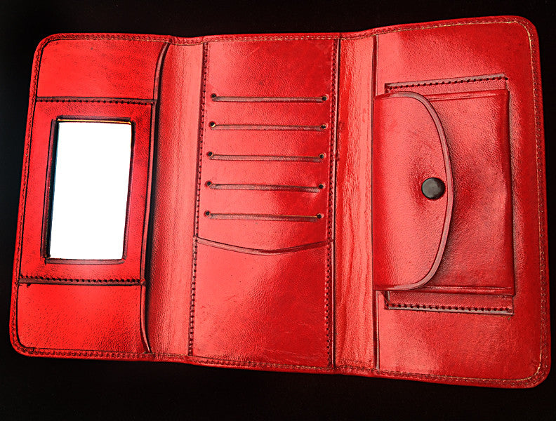 Signature clutch leather wallet Delvaux Red in Leather - 38020545