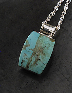Luxury .950 silver and turquoise necklace