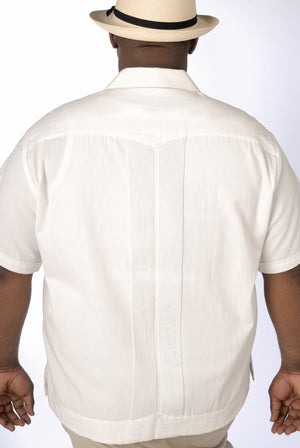 Authentic Guayabera Rejilla Short Sleeve, Plus Size, 100% Cotton