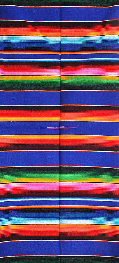 sarape saltillo Mexican striped blanket traditional cobalt