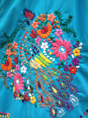 Authentic handmade embroidered Mexican Peasant dress detail